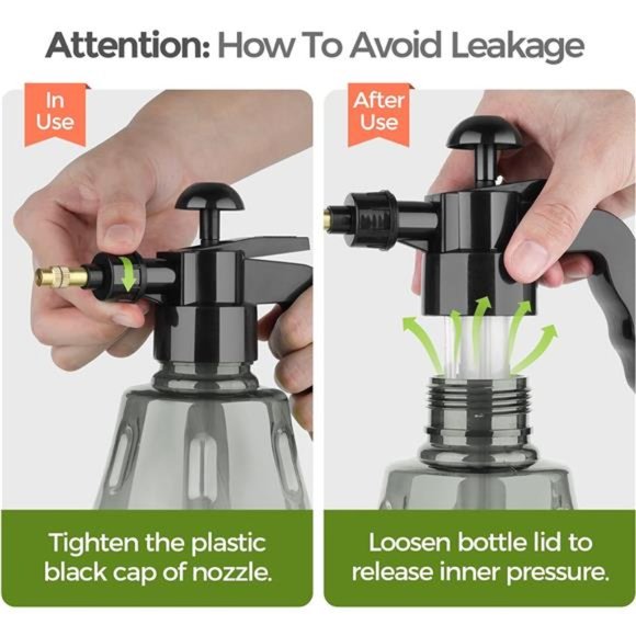 Fine Mist Spray Bottle Plastic Grey 1.5L, Hand Held Pressure Plant Mister - Picture 5 of 6